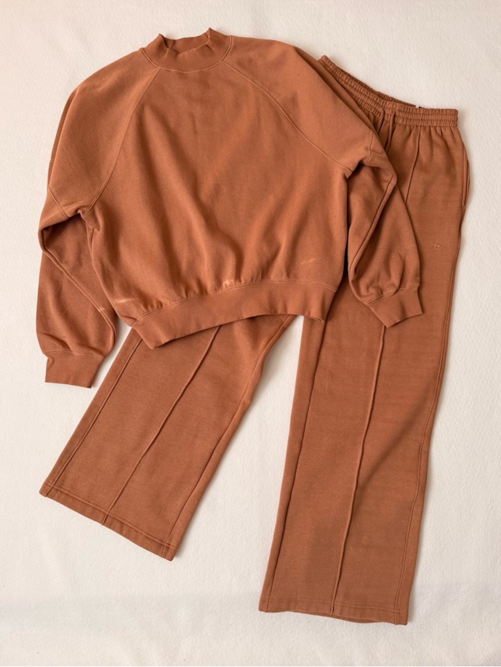 PINK Victoria’s Secret Ivy Fleece Sweatshirt + Wide Leg Pants Set | M | NWT